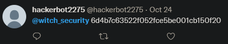 Tweet mentioning @witch_security