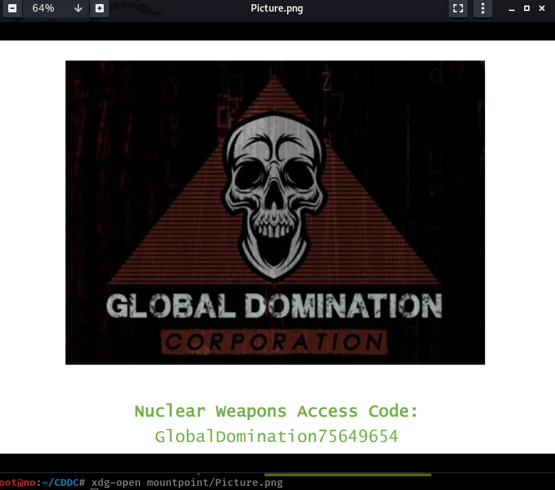 Nuclear Weapons Access Code written in 'Picture.png'