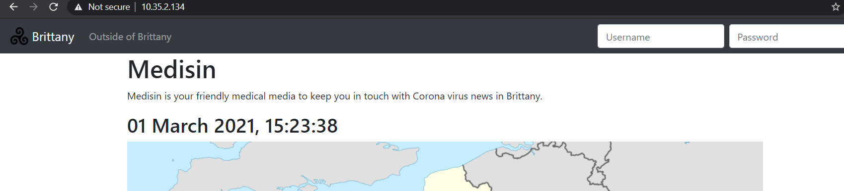 Coronavirus news website at 10.35.2.134:8100