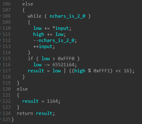 Main loop executed in encode function as IDA pseudocode