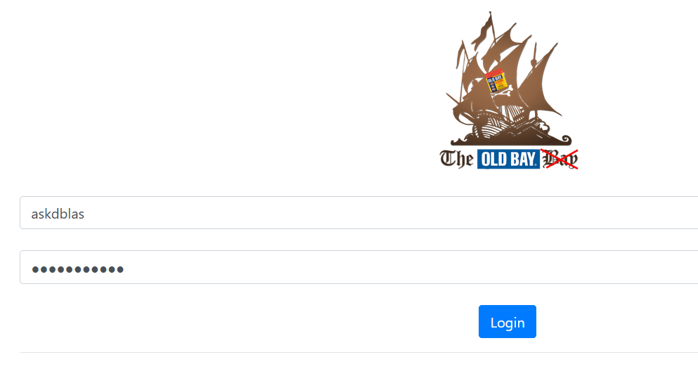 Return of the Flag Bay login page