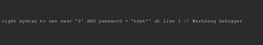 MySQL syntax error reflects back our input