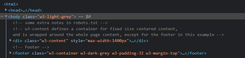 HTML source code comment in blog page says there are notes in robots.txt