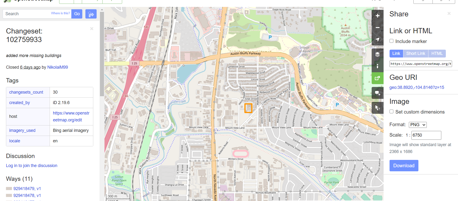 Nikolai's most recent OpenStreetMap changeset coordinates