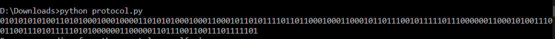 Running python script outputs binary data